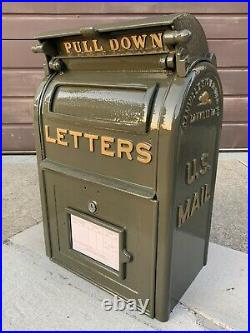 Antique US Postal Mailbox, Cast Iron, Danville PA Stove & MFC CO, 1927 WITH KEY