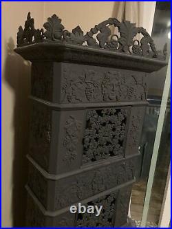 Antique Ulefos Voerk Norwegian Heating Stove Cast Iron Ornate Grapes Rococo Old