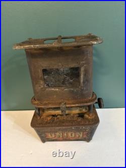 Antique Union Cast Iron SAD Heater Camp Stove Gardner Mass. USA MICA Window Antique Union Cast Iron SAD Heater Camp Stove Gardner Mass. USA MICA Window