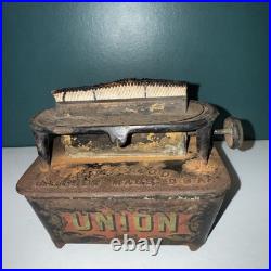 Antique Union Cast Iron SAD Heater Camp Stove Gardner Mass. USA MICA Window Antique Union Cast Iron SAD Heater Camp Stove Gardner Mass. USA MICA Window