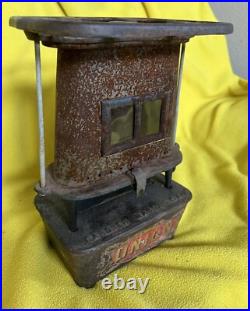 Antique Union Cast Iron Sad Iron Heater Stove Double Mica Windows