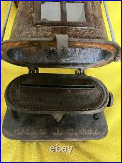 Antique Union Cast Iron Sad Iron Heater Stove Double Mica Windows