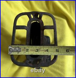 Antique Union Cast Iron Sad Iron Heater Stove Double Mica Windows