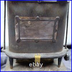 Antique Union Kerosene Heater Cast Iron Stove Mica Window 1800s
