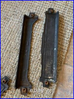 Antique Victorian Cast Iron Steel Table Cabinet Chest Legs Wood Stove Base