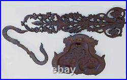 Antique Victorian Ornate Cast Iron Fireplace Stove Tool Holder Nice Small Size
