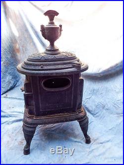 Antique Victorian Perry Co Wood Burning Stove Cast Iron Parlor Garden Decor 1888