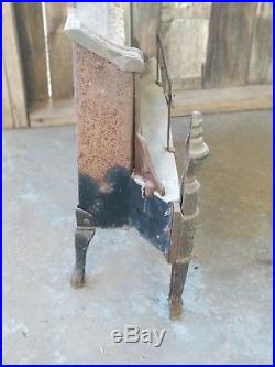 Antique Victorian Radiant Heater Pioneer Gas Stove Ceramic Fire Bricks Cast iron