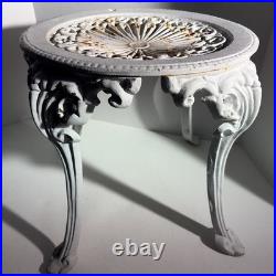 Antique Victorian White Cast Iron Garden Table Plant Stand Atlanta Stove Works