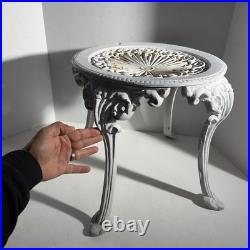 Antique Victorian White Cast Iron Garden Table Plant Stand Atlanta Stove Works