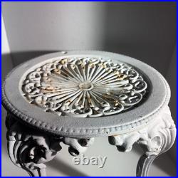 Antique Victorian White Cast Iron Garden Table Plant Stand Atlanta Stove Works