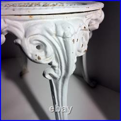 Antique Victorian White Cast Iron Garden Table Plant Stand Atlanta Stove Works
