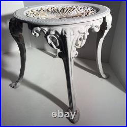 Antique Victorian White Cast Iron Garden Table Plant Stand Atlanta Stove Works