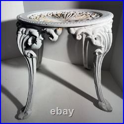 Antique Victorian White Cast Iron Garden Table Plant Stand Atlanta Stove Works