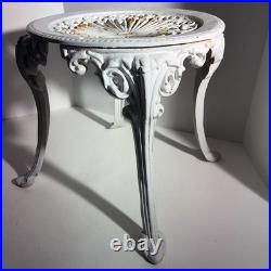 Antique Victorian White Cast Iron Garden Table Plant Stand Atlanta Stove Works