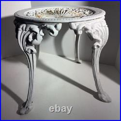 Antique Victorian White Cast Iron Garden Table Plant Stand Atlanta Stove Works