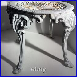 Antique Victorian White Cast Iron Garden Table Plant Stand Atlanta Stove Works