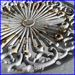 Antique Victorian White Cast Iron Garden Table Plant Stand Atlanta Stove Works