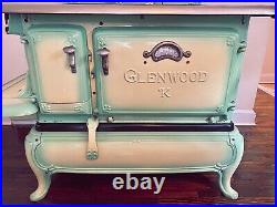 Antique/Vintage 1906 Green Enamel Glenwood K Wood Stove-The Weir Stove Company