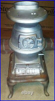 Antique Vintage Cast Iron Birmingham Pot Belly Coal Wood Stove No. 50