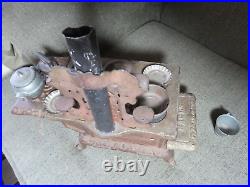 Antique Vintage Eagle Lancaster Brand Cast Iron Toy Stove Oven Many Accessories