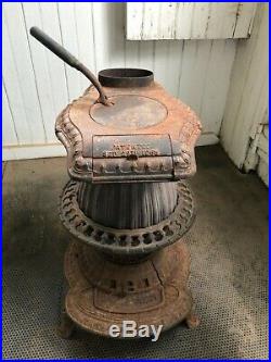 Antique Vintage Parlor Stove Pot Bellied Little Giant Repurpose Cast Iron 1868