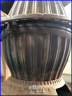 Antique Vintage Parlor Stove Pot Bellied Little Giant Repurpose Cast Iron 1868