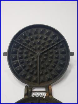 Antique W. Resor & Co Cast Iron Waffle Iron 1870s Stove Top Cincinnati OH