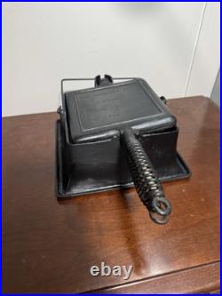 Antique Wagner Cast Iron Waffle Iron Pat. 1910 Spiral Handles Antique Wagner Cast Iron Waffle Iron Pat. 1910 Spiral Handles