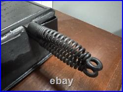 Antique Wagner Cast Iron Waffle Iron Pat. 1910 Spiral Handles