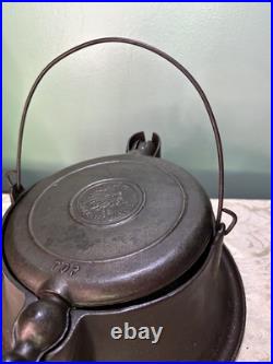 Antique Wapak High Grade Cast Iron Indian Head Waffle Iron High Base Antique Wapak High Grade Cast Iron Indian Head Waffle Iron High Base