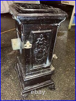 Antique Wood Stove Coal DEVILLE PAILLIETT French Black Ornate Small Parlor Old