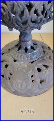 Antique Wood Stove Ornate Topper Finial Urn Cast Iron Wood Burning Rustic Decor