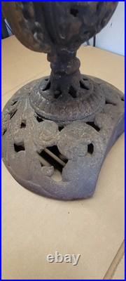 Antique Wood Stove Ornate Topper Finial Urn Cast Iron Wood Burning Rustic Decor