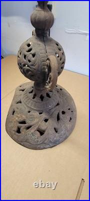 Antique Wood Stove Ornate Topper Finial Urn Cast Iron Wood Burning Rustic Decor