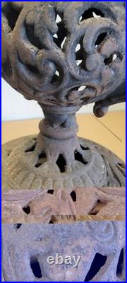 Antique Wood Stove Ornate Topper Finial Urn Cast Iron Wood Burning Rustic Decor