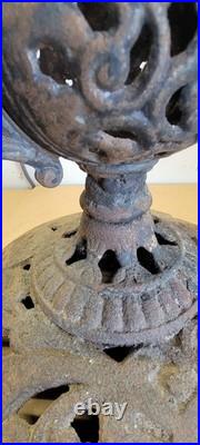 Antique Wood Stove Ornate Topper Finial Urn Cast Iron Wood Burning Rustic Decor