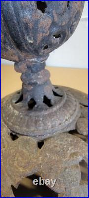Antique Wood Stove Ornate Topper Finial Urn Cast Iron Wood Burning Rustic Decor