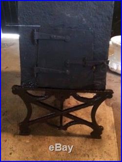 Antique c 1790 Cast Iron Shaker Stove with Tray bottom and stand