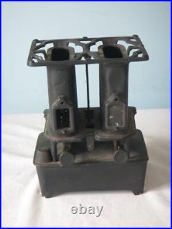 Antique cast Iron double wick Kerosene sad iron heater camp stove radiant