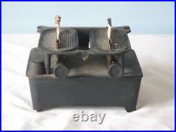 Antique cast Iron double wick Kerosene sad iron heater camp stove radiant