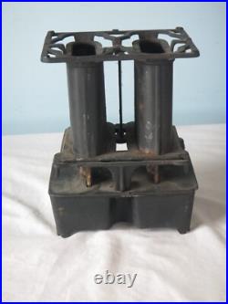 Antique cast Iron double wick Kerosene sad iron heater camp stove radiant