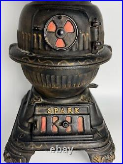 Antique miniature cast iron Spark potbelly stove Grey Iron Casting co Mt. Joy PA