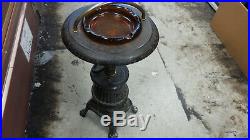 Antique/vintage Cast Iron Pot Belly Stove Design Ashtray With Handle 22 Tall