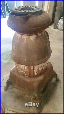 Army Cannon Stove Pot Belly Antique Wood Burning Vintage Heater Cast Iron WW2