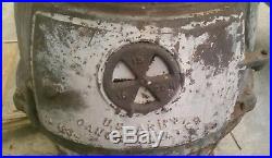 Army Cannon Stove Pot Belly Antique Wood Burning Vintage Heater Cast Iron WW2