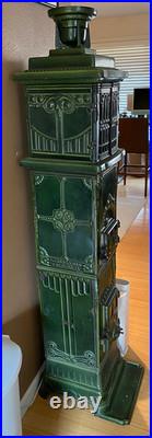 Art Nouveau Voss Jugendstil porceleain enamel stove