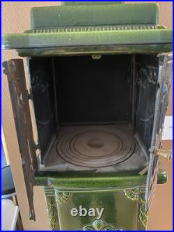 Art Nouveau Voss Jugendstil porceleain enamel stove