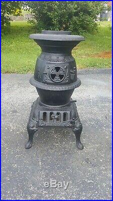 Atlanta Stove Works #60 Cast Iron Pot Belly Coal Wood Burning Vintage Stove