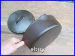 BSR Birmingham Stove & Range Co Cast Iron #8 Chicken Fryer + Rare High Dome Lid